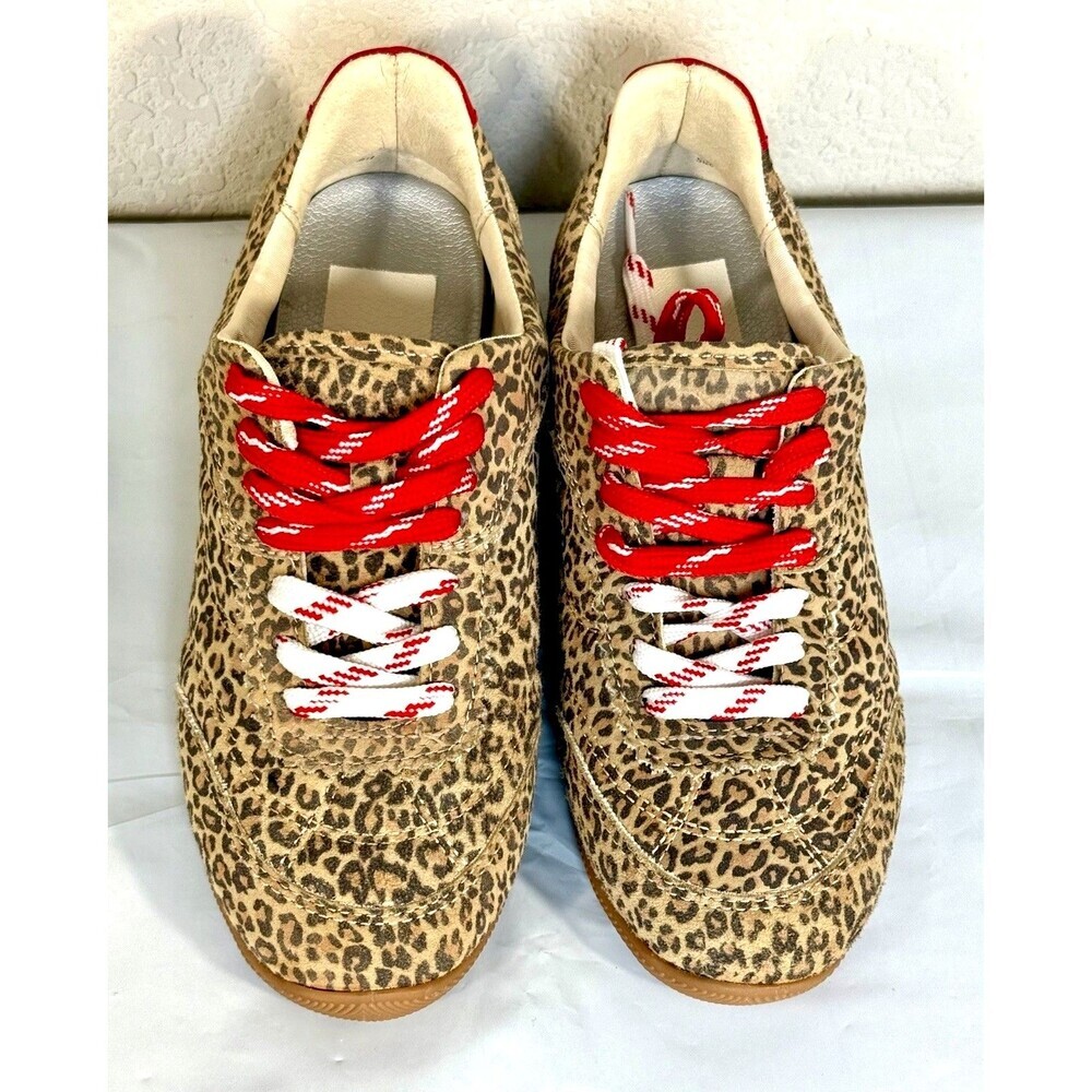 Dolce Vita Leopard Print Flats with Red and White Laces